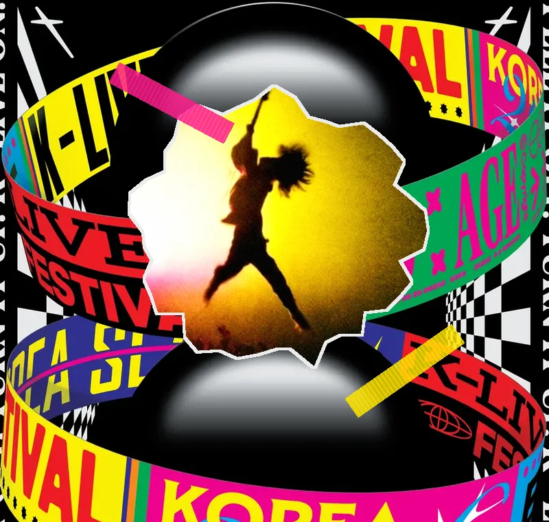 Key visual torn open, live stage inside